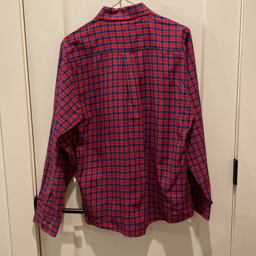 Wrangler George Straight Boys Plaid‎ Button Down.  XXL.  Red/Blue. Cowboy Cut - Picture 5 of 6